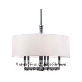 Hudson Valley Lighting 8824 PN Five Light Up Lighting Large Covered Pendant with Drum Shaped Shade from the Che, Polished Nickel   Ceiling Pendant Fixtures  