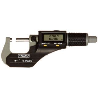 Fowler 54 870 001 Xtra Value II Electronic Micrometer with Grey Enamel Finish, 0 1"/0 25mm Measuring Range, 0.00005"/0.001mm Resolution, 0.00016"/0.004mm Accuracy, RS 232 Output Outside Micrometers