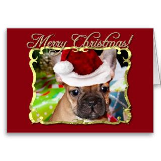 Merry Christmas French Bulldog Greeting Cards
