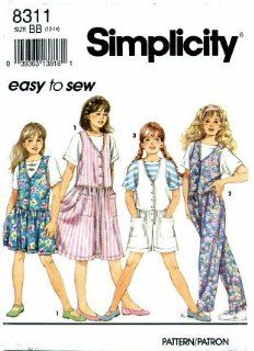 Simplicity 8311 Sewing Pattern Girls Jumpsuit Jumper Top Size 12   14