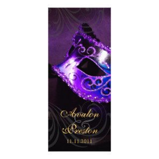 Purple Masquerade  Wedding Program Invitation