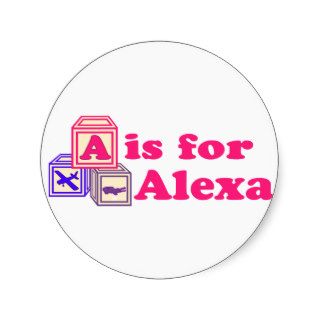 Baby Blocks Alexa Round Stickers