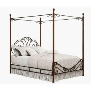 HomeSullivan Queen Size Metal Bed with Poster Headboard and Canopy 404513Q 1[BED]CP
