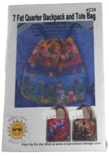 Bright Ideas Design Co. 238 Sewing Pattern 7 Fat Quarter Backpack and Tote Bag Size one