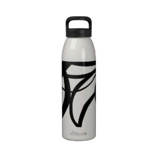 Black and White Abstract Lines Reusable Water Bottles