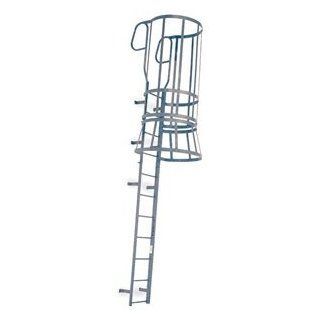 Fixed Ladder Safety Cage, WalkThru, 25ft.8In H   Stepladders  