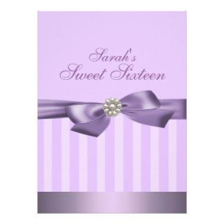 Purple Bow Birthday Invite