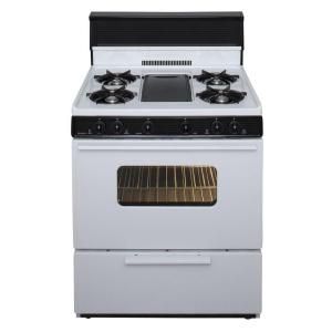 Premier 30 in. Freestanding Battery Generated Spark Ignition Gas Range in White BFK5S9WP