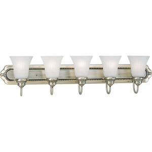 Progress Lighting Huntington Collection Colonial Silver 5 light Vanity Fixture DISCONTINUED P3010 43