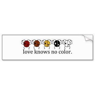 love knows no color bumper sticker