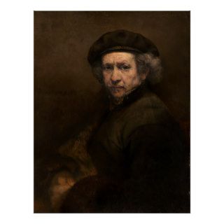 Self Portrait with Beret by Rembrandt Poster