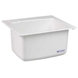 MUSTEE 22 in. x 25 in. Molded Fiberglass Self Rimming Utility Sink in White 10