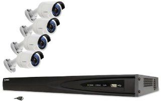 Lorex LNR241C4B Full HD 1080p 4 Channel Security System with 4 IP Bullet Cameras and 1TB HDD (White)  Complete Surveillance Systems  Camera & Photo