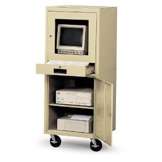 EDSAL Economical Mobile Computer Cabinet   241/2x221/2x591/2"   Black Science Lab Desks