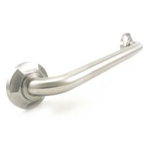 WingIts Platinum Designer Series 24 in. x 1.25 in. Grab Bar Hex in Satin Stainless Steel (27 in. Overall Length) WPGB5SN24HEX