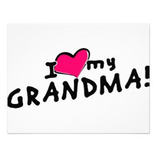 I love (heart) my grandma personalized invites