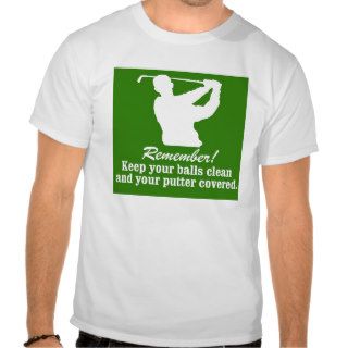 'REMEMBER KEEP YOUR BALLS CLEAN' FUNNY GOLF TEE