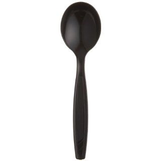 Dixie SH53C7 Heavy Weight Polystyrene Soup Spoon, Individually Wrapped, 5.75" Length, Black (Case of 1,000)