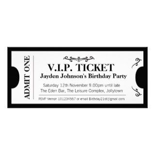 Admit one VIP 21st birthday party photo invite
