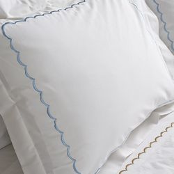Scallop Embroidery 300 Thread Count Cotton Percale Sheet Set Sheets