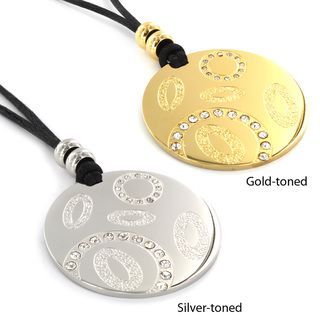 Stainless Steel Round Cubic Zirconia Pendant West Coast Jewelry Cubic Zirconia Necklaces