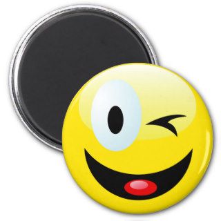 WINKING SMILEY FACE MAGNET