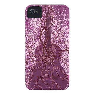 GROOVY PURPLE GUITAR VECTOR GRAPHIC MUSIC INSTRUME iPhone 4 CASE