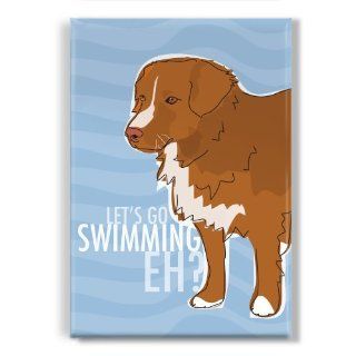 Nova Scotia Duck Tolling Retriever   Lets Go Swimming Eh   Pop Doggie Refrigerator Magnets with Funny Sayings, Nova Scotia Duck Tolling Retriever Gifts Kitchen & Dining