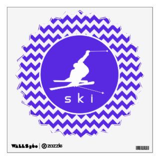Blue Violet Chevron; Snow Ski Wall Graphics