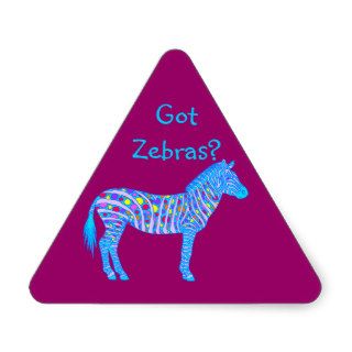 Colorful Zebra Polka Dots Triangle Stickers