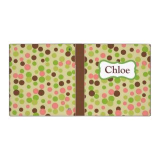 Personalized Pink and Green Binder
