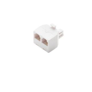 CE TECH 2 Way Telephone Splitter   White 202 4C WH