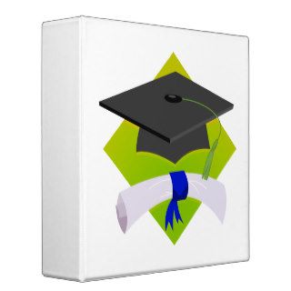 Graduation Cap & Diploma 3 Ring Binder