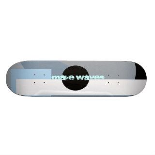 Make Waves Shades of Gray Skateboard