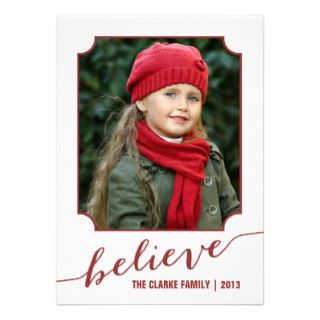 Believe Holiday Photo Card  Red