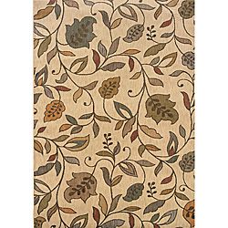 Messina Ivory/Brown Transitional Area Rug (3'10 x 5'5) Style Haven 3x5   4x6 Rugs
