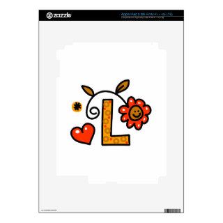 Cute Monogram Letter L Greeting Text Expression iPad 3 Decals