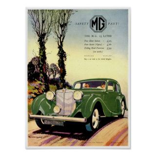 MG Car Company ~ Vintage British Advertisement Poster