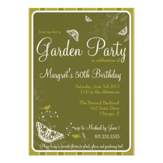 Butterfly and Birds Floral Garden Party Invitation