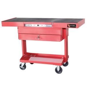 Excel 50.2 in. W x 21.1 in. D x 33.6 in. H Red Steel Tool Cart TSC3201 Red