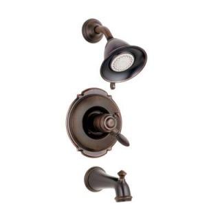 Victorian 1 Handle Pressure Balanced Tub and Shower Faucet Trim Kit Only in Venetian Bronze (Valve Not Included) T17455 RB