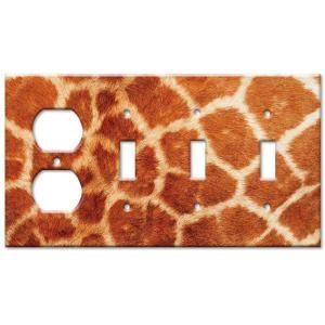 Art Plates Giraffe Fur Print   Outlet / Triple Switch Combo Wall Plate OSSS 673