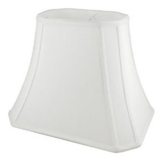 Fabric Lampshade in White w Fitter (12 in. Diam x 9.75 in. H)  