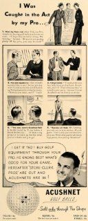 1940 Ad Acushnet Golf Balls Golfing Sporting Goods Ted   Original Print Ad  