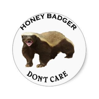 Honey Badger Don't Care Internet Memes Gifts Round Stickers