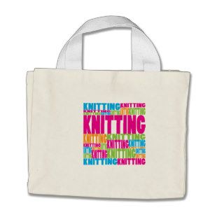 Colorful Knitting Tote Bags