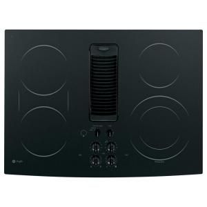 GE Profile 30 in. Glass Ceramic Downdraft Radiant Electric Cooktop in Black with 5 Elements PP989DNBB