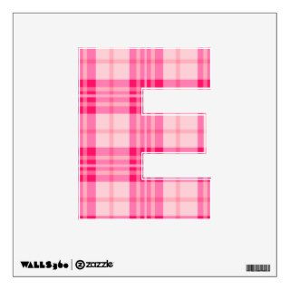Hot Pink Plaid Wall Decal   Letter E