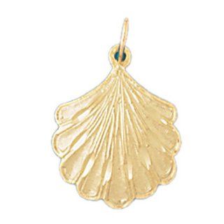 14K Gold Charm Pendant 1 Grams Nautical>Shells237 Necklace Jewelry