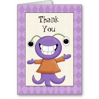 Thank You Purple Monster greeting card
